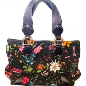 SOLD! Gucci Vintage Floral Linen Crossbody Bag